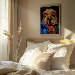 Tablou înramat „Eagle Hipster Watercolor Animal Art” de Justyna Jaszke