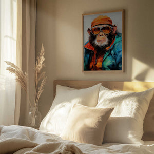 Tablou înramat „Gorilla Watercolor Animal Art” de Justyna Jaszke