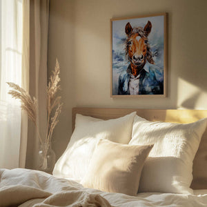 Tablou înramat „Horse Watercolor Animal Art” de Justyna Jaszke