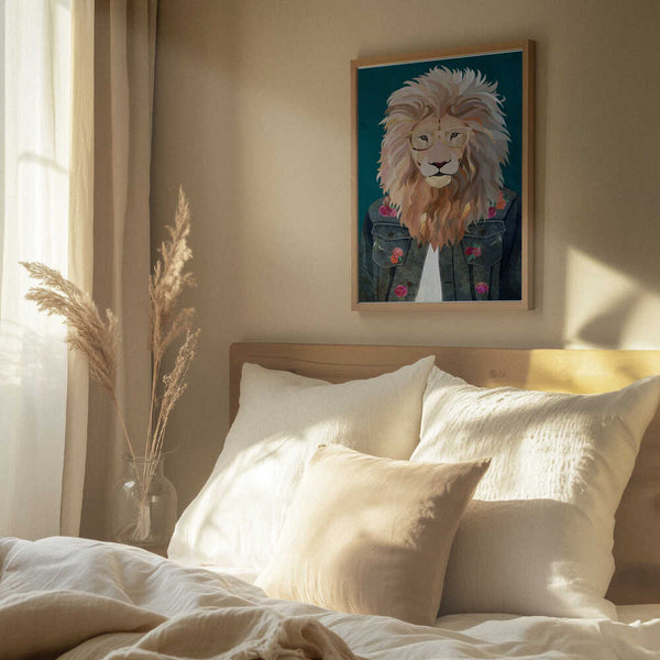 Tablou înramat „Golden fashion lion 2” de Sarah Manovski