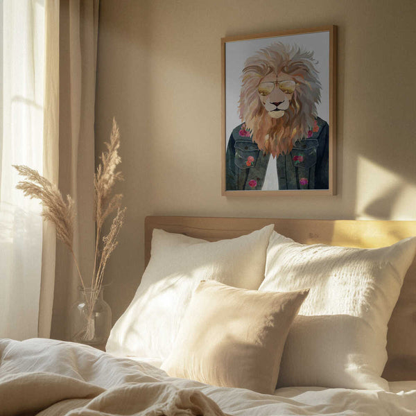 Tablou înramat „Golden fashion lion 3” de Sarah Manovski