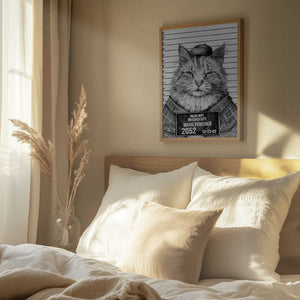 Tablou înramat „Cat In A Police Lineup” de Mike Koubou