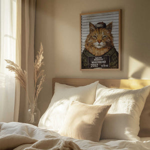 Tablou înramat „Cat In A Police Lineup” de Mike Koubou