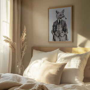 Tablou înramat „The Vintage-style Fox” de Mike Koubou
