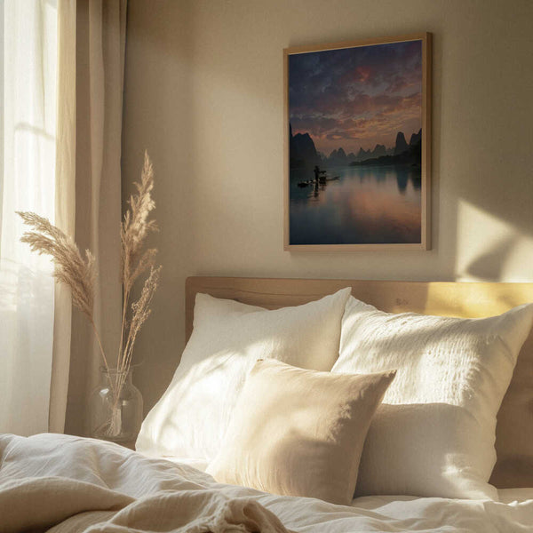 Tablou înramat „Li River Sunrise” de Yan Zhang