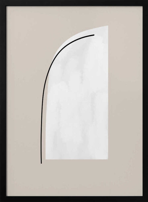 Tablou înramat „Curved Black Lines” de uplusmestudio