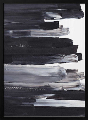 Tablou înramat „Monochrome Brushstrokes” de uplusmestudio