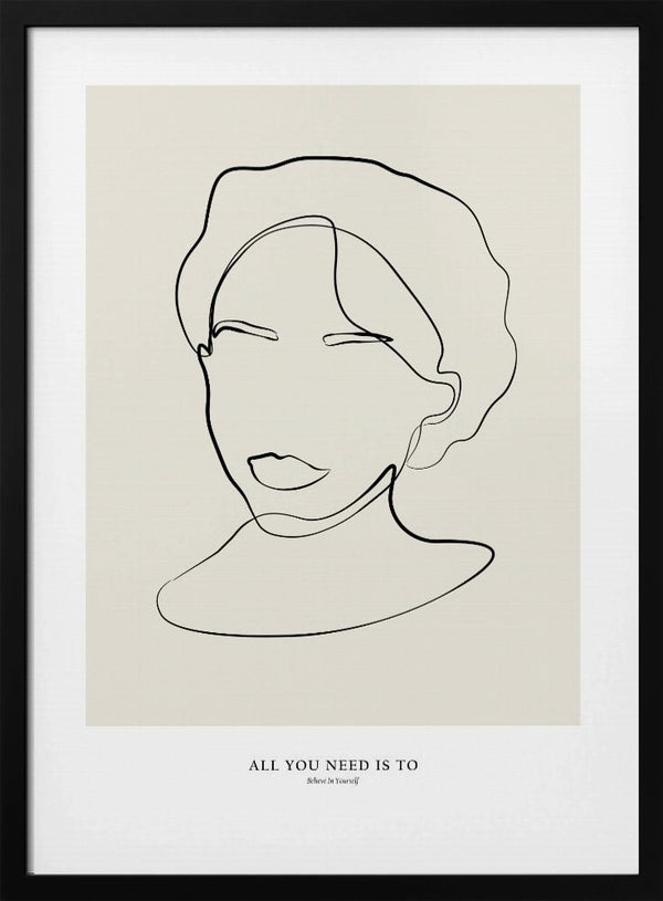 Tablou înramat „Modern female line art” de NKTN