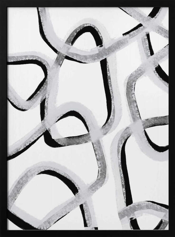 Tablou înramat „Chaotic Lines Dance” de uplusmestudio