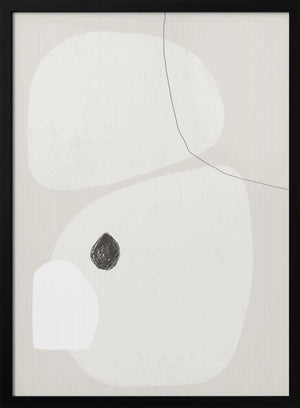 Tablou înramat „Minimalist Beige and White Geometric Shapes” de uplusmestudio
