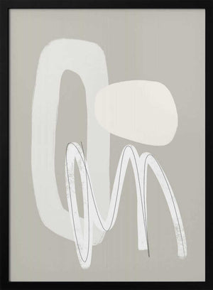 Tablou înramat „Flowing Curves and Shapes in Neutral Tones” de uplusmestudio