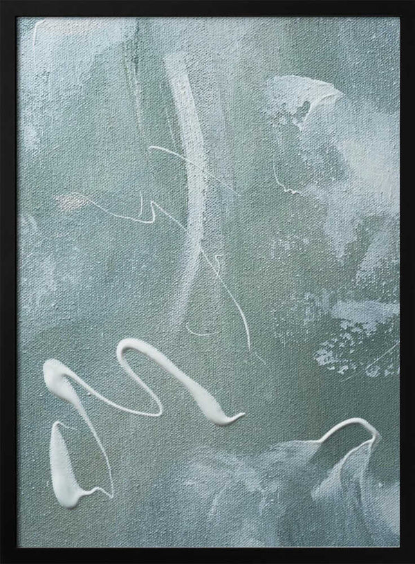 Tablou înramat „Green and White Acrylic” de uplusmestudio