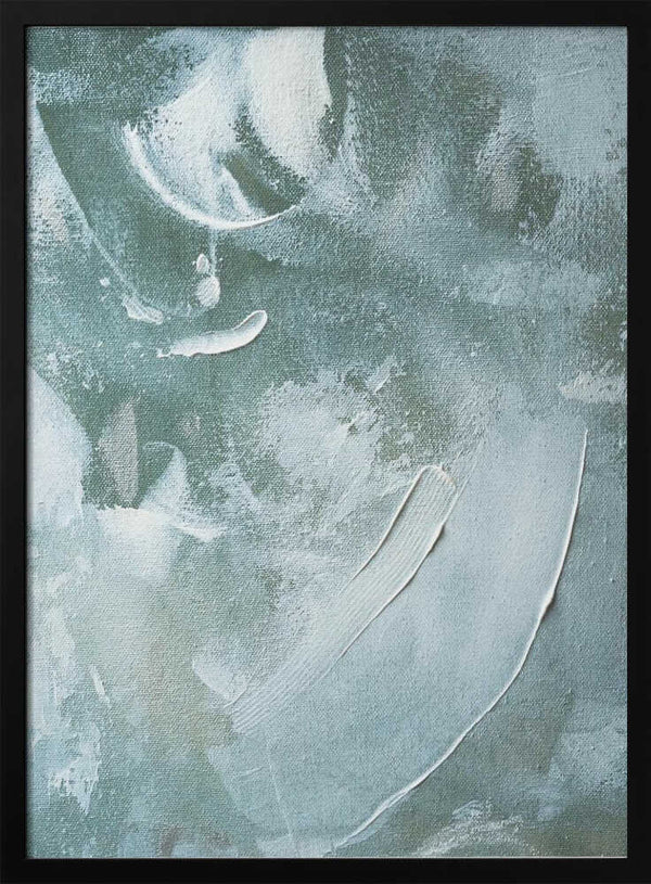 Tablou înramat „Green and White Acrylic” de uplusmestudio