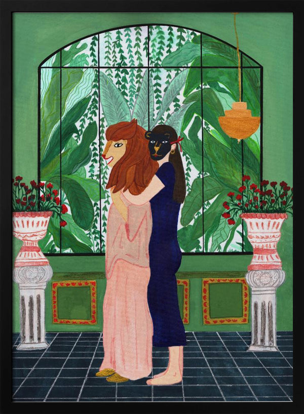 Tablou înramat „Lion Mom” de Jota de jai