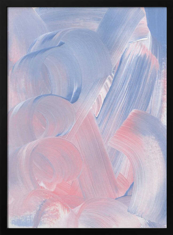 Tablou înramat „Pastel Brushstrokes In Blue And Pink Hues” de uplusmestudio