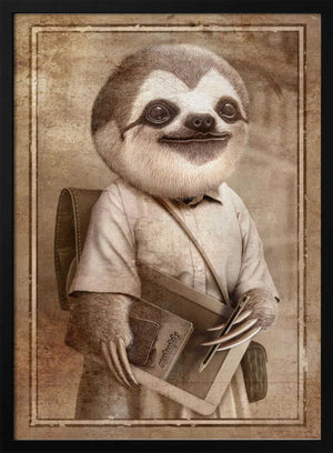 Tablou înramat „STUDENT SLOTH” de Adam Lawless