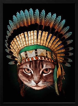 Tablou înramat „chief cat” de Adam Lawless
