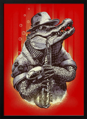Tablou înramat „croc rocks” de Adam Lawless