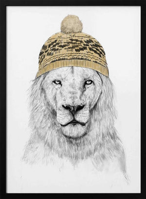 Tablou înramat „Winter Lion” de Balazs Solti