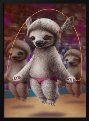 Tablou înramat „SLOTHS SKIPPING” de Adam Lawless