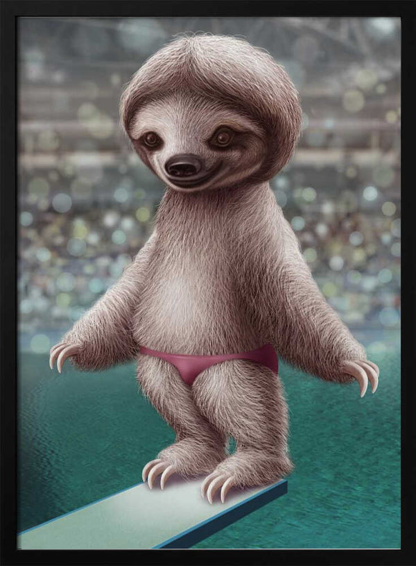 Tablou înramat „SLOTH THE DIVER” de Adam Lawless