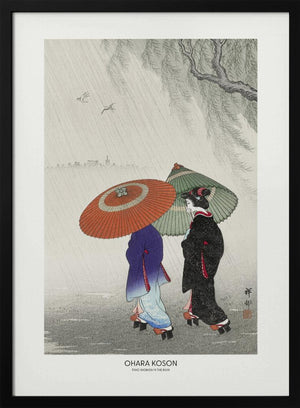 Tablou înramat „Two Women In The Rain” de Ohara Koson