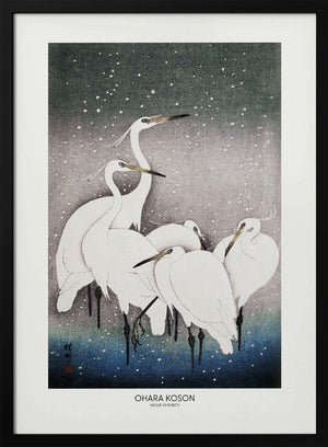 Tablou înramat „Group Of Egrets” de Ohara Koson