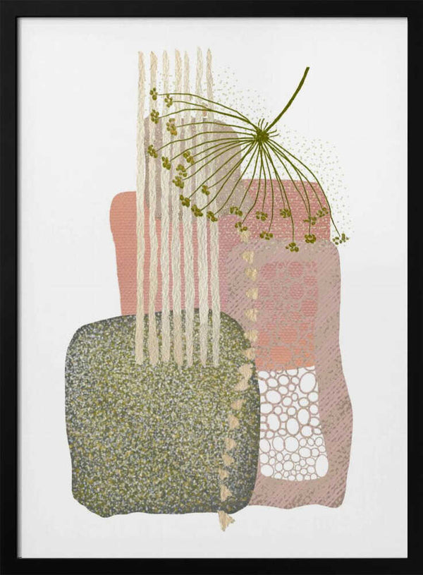 Tablou înramat „Delicate Pink and Green-3” de Sally Ann Moss