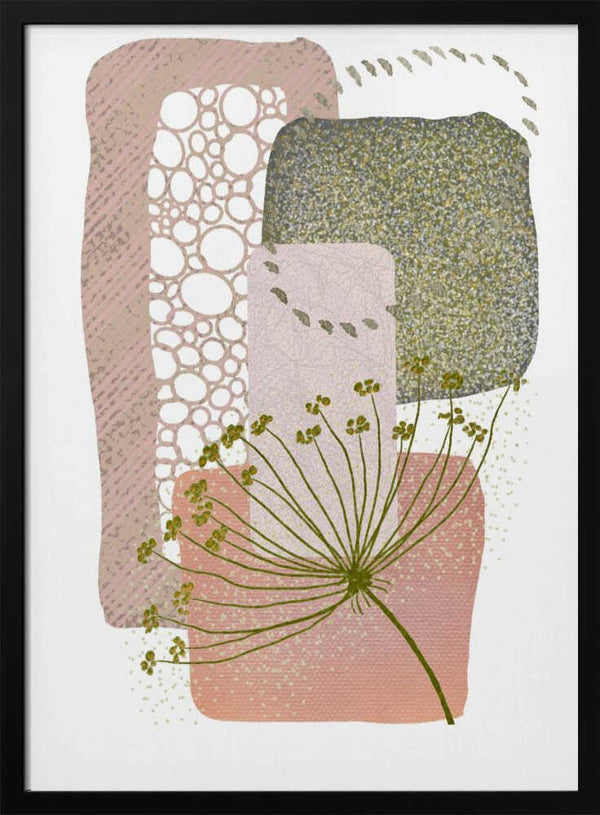 Tablou înramat „Delicate Pink and Green-2” de Sally Ann Moss