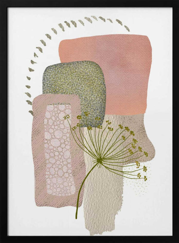 Tablou înramat „Delicate Pink and Green-1” de Sally Ann Moss