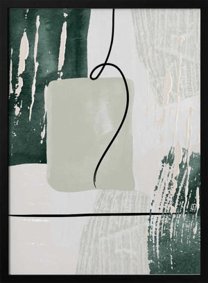 Tablou înramat „Abstract Shapes in Green-3” de Sally Ann Moss