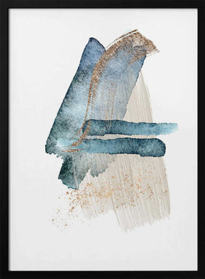 Tablou înramat „Atlantic Blue Abstract-3” de Sally Ann Moss