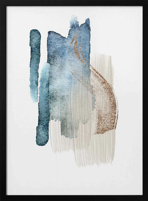 Tablou înramat „Atlantic Blue Abstract-2” de Sally Ann Moss