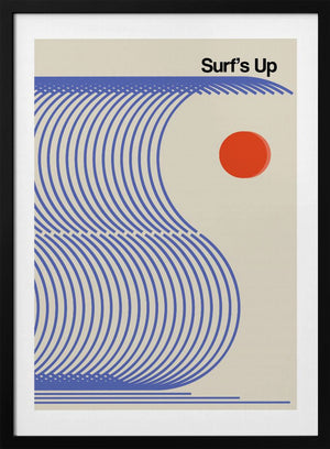 Tablou înramat „Surf's Up Biscuit Blue” de Frances Collett