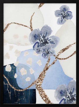 Tablou înramat „Floral Blue-3” de Sally Ann Moss