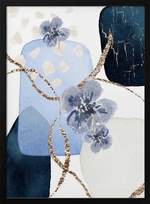 Tablou înramat „Floral Blue-1” de Sally Ann Moss