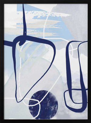 Tablou înramat „Lines of Blue-1” de Sally Ann Moss