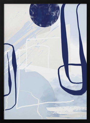 Tablou înramat „Lines of Blue-3” de Sally Ann Moss