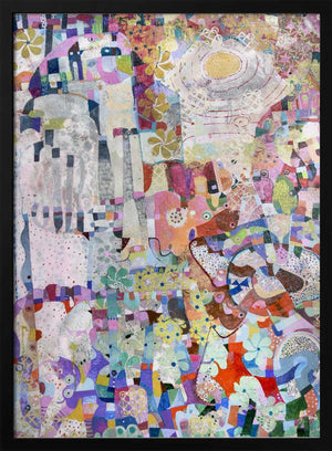 Tablou înramat „covid Spring 36x48 Oil Paint Mixed Media On Canvas” de Alise Loebelsohn