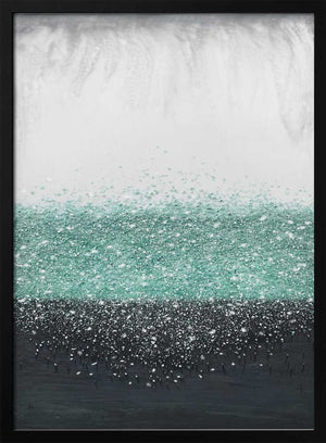 Tablou înramat „Crystal Rain Green” de Alyson Storms