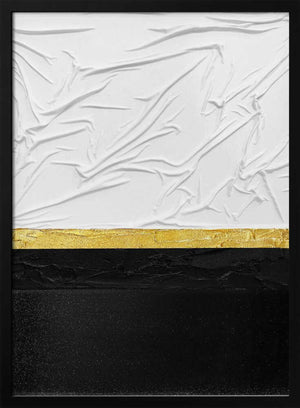 Tablou înramat „Fabric Gold and Black” de Alyson Storms