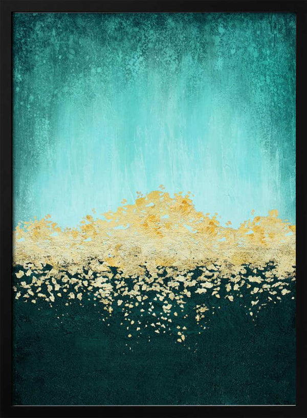 Tablou înramat „Golden Dawn Teal” de Alyson Storms