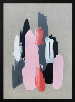 Tablou înramat „Pink Black and Grey 1” de Alyson Storms