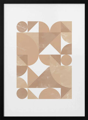 Tablou înramat „Beige Geometric Art” de Melloi Art Prints