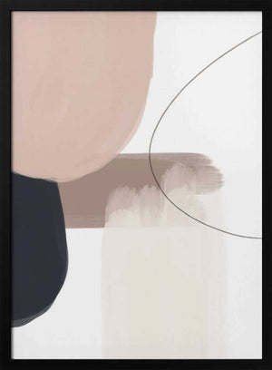 Tablou înramat „Abstract Beige Black Art” de Melloi Art Prints