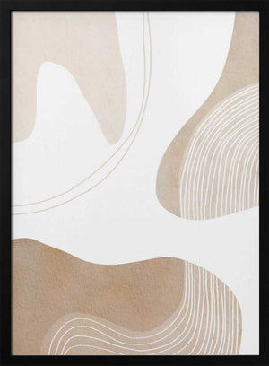 Tablou înramat „Abstract Earth Tones with Organic Lines” de Melloi Art Prints