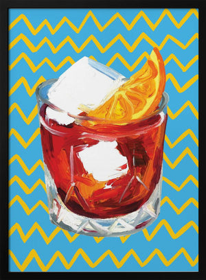 Tablou înramat „Negroni Blue” de Alice Straker