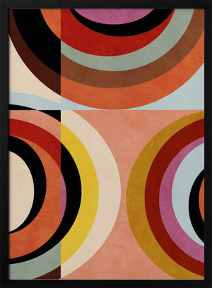 Tablou înramat „Warm Colors Bauhaus Geometry3” de Ana Rut Bre