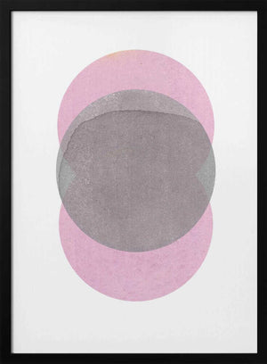 Tablou înramat „Gray Pink Circles” de Louise van Terheijden