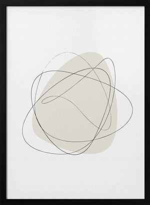 Tablou înramat „Beige Circles” de Oju Design